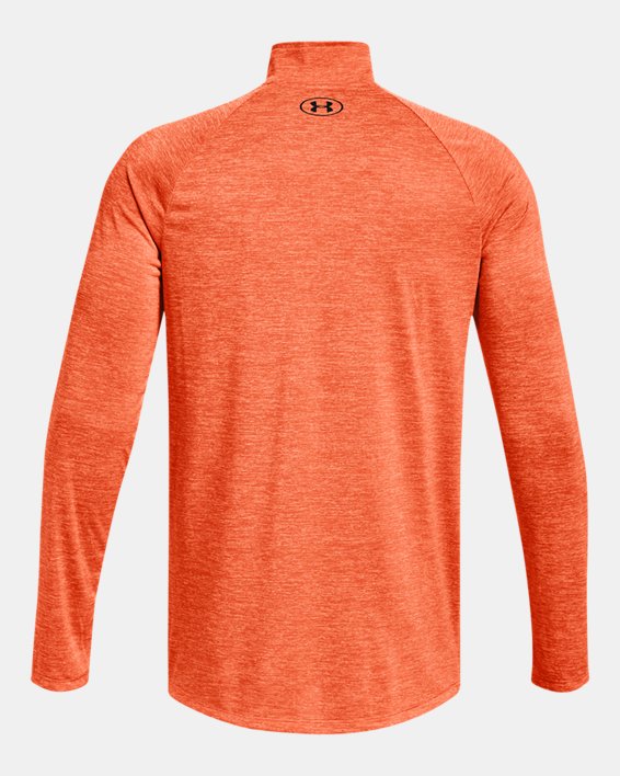 Herren UA Tech™ Shirt mit ½-Zip, langärmlig, Orange, pdpMainDesktop image number 5